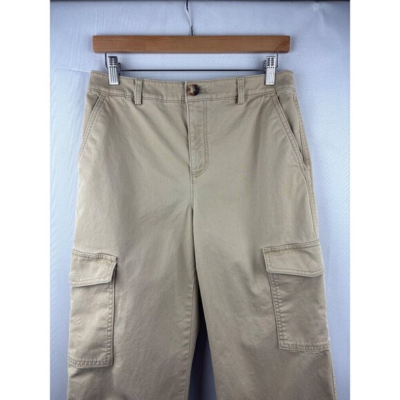 Loft Womens Cargo Pants Size 4 Beige Casual Cotton Spandex Blend Machine Washabl - Picture 1 of 6
